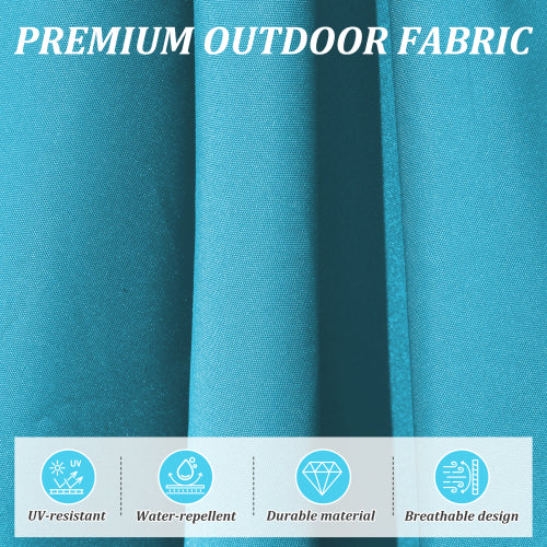 Round Cantilever Umbrella with Center Pole, Lake Blue (Base Not Included)