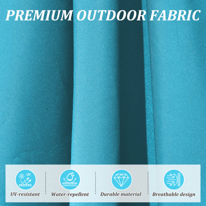 Round Cantilever Umbrella with Center Pole, Lake Blue (Base Not Included)