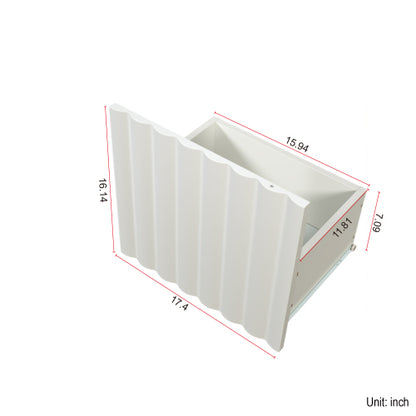 White Modern Particle Board TV Stand 2 Drawer Metal Leg Media Console Cabinet For 65 inch+ TV