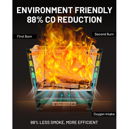 Cyberpit One Pro 25 inch Smokeless Fire Pit, w/Pull-Out Ash Pan