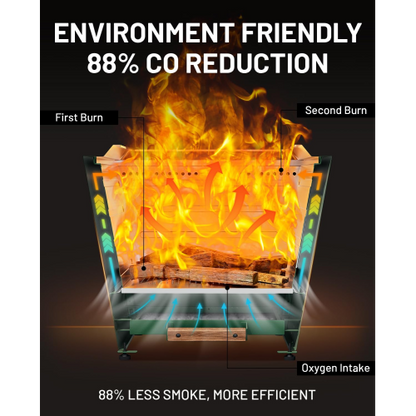 Cyberpit One Pro 25 inch Smokeless Fire Pit, w/Pull-Out Ash Pan