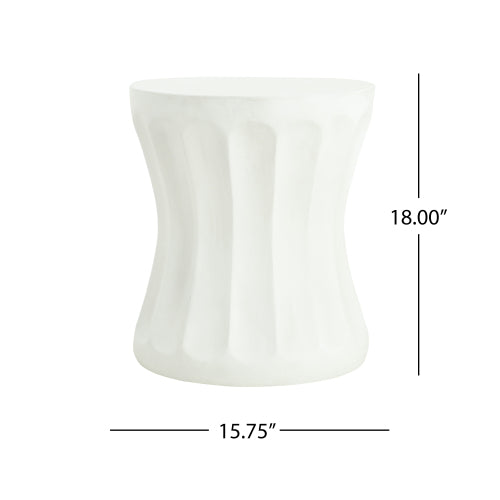 Outdoor Round Concrete Antique White Side Table,Living Room Mgo End Table