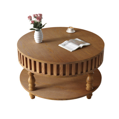31.5inch  Flip-Top Farmhouse Coffee Table, Rustic Brown