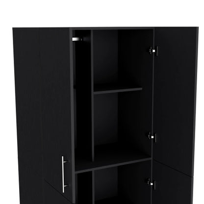 Armoire in melamine with 2 doors , 4 shelves and 2 clothes hanging bar