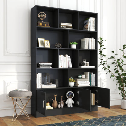 70.87 Inch Tall 10-Cube Bookshelf With 3 Closed Doors Home Storage Cabinet