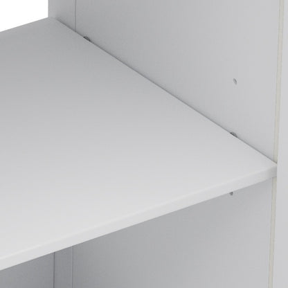 31" Farmhouse Bathroom Vanity with Ceramic Sink, Faux Aged Finish, Vintage Rustic Bathroom Cabinet with Bronze Pulls and 2 Soft-Closing Doors, Antique White