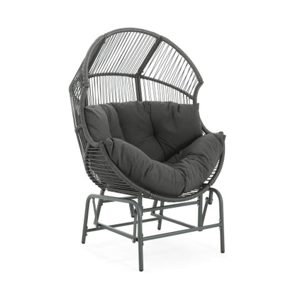 Palos Outdoor Wicker Glider Chair - Dark Gray