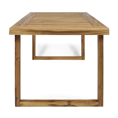 Outdoor 69" Acacia Wood Dining Table, Sandblast Natural Finish