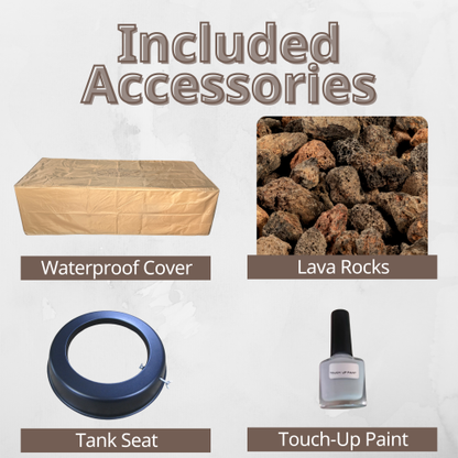 Outdoor Rectangle Propane Fire Pit Table 60inch