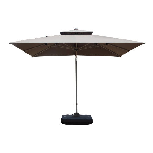 10'X10' Square Cantilever Umbrella with Center Pole, Gray (Base Not Included)