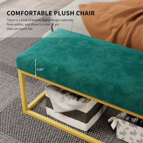 Storage Bench for Entryway, Bench with Steel Frame,, Synthetic Leather, Living Dining Room, Mid-Century Modern, Loads 600 lb