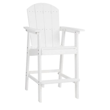 Lounge chair White color, suitable for all seasons: Outdoor lounge chair, made of sturdy HIPS material, equipped with 304 stainless steel accessories.