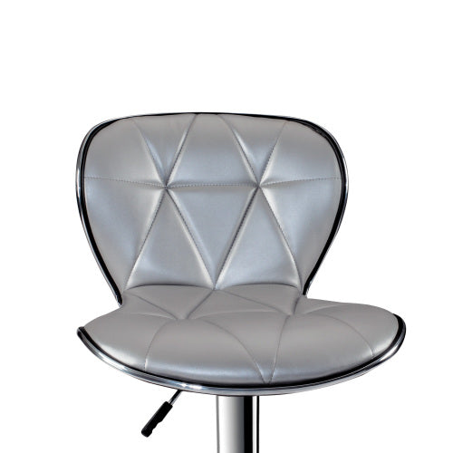 Adjustable Height Barstool in Silver Set of 2