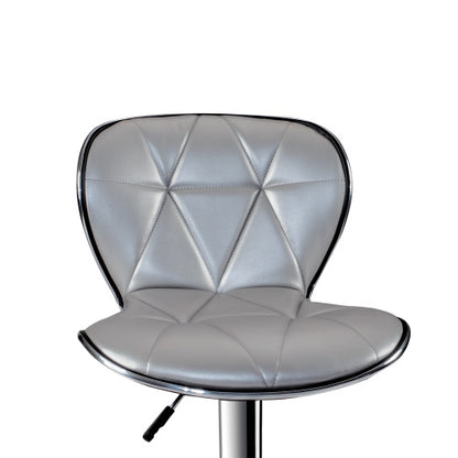 Adjustable Height Barstool in Silver Set of 2