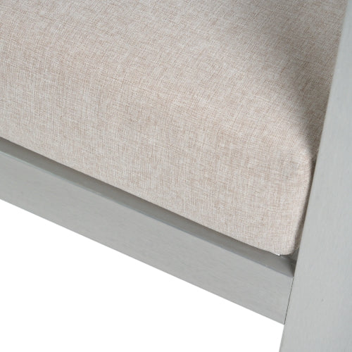 Cora Outdoor Aluminum Club Chair, Silver Finished Frame with Beige Cushion, 1PC