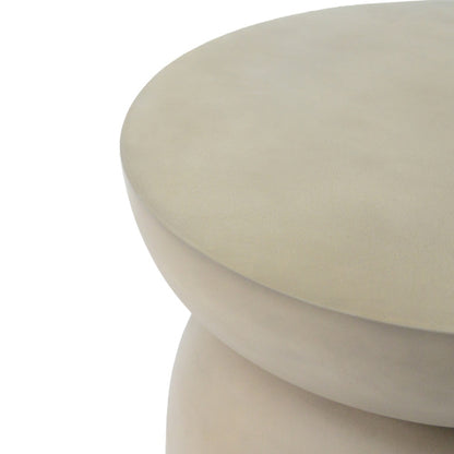 Outdoor Round Top MGO Drum Side/End Table , Living Room Accent Table,Light Grey