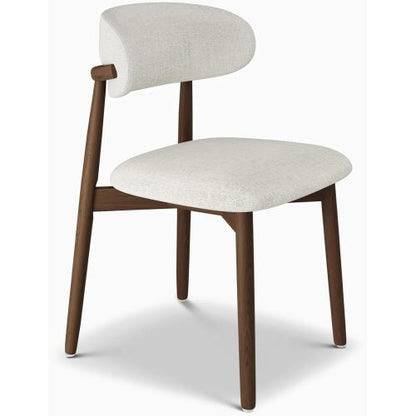 Solid Ash Wood Dining Chairs with Upholstered Seats, Set of 2, Walnut