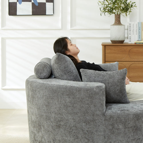 55 inch L Chenille Sponge Single Sleeper Chair, No Assembly