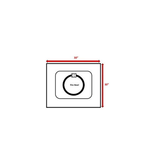 30" Metal Fire Pit with Powder-Coated Finish and Smoked Glass Top