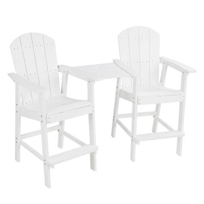 Lounge chair White color, suitable for all seasons: Outdoor lounge chair, made of sturdy HIPS material, equipped with 304 stainless steel accessories.