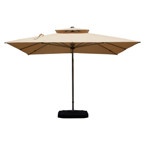 10'X10' Square Cantilever Umbrella with Center Pole, Beige (Base Not Included)