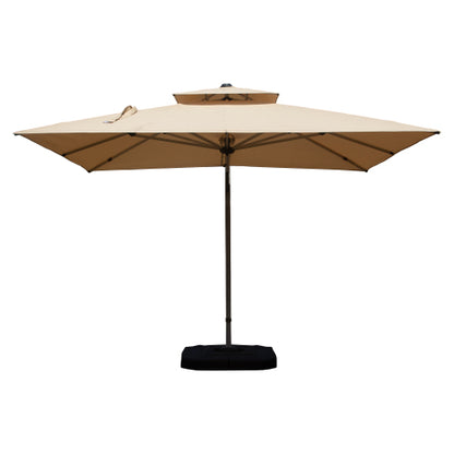 10'X10' Square Cantilever Umbrella with Center Pole, Beige (Base Not Included)