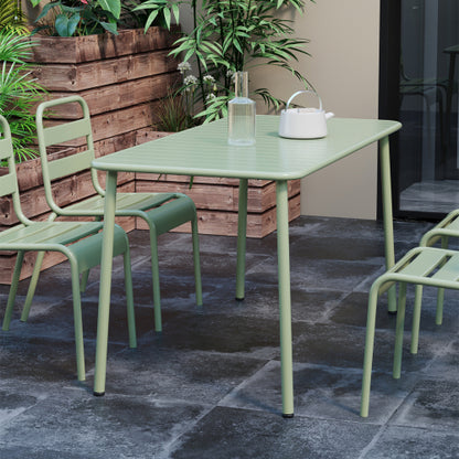 Sella long table (green) outdoor dining table villa courtyard balcony table outdoor leisure table simple garden waterproof table