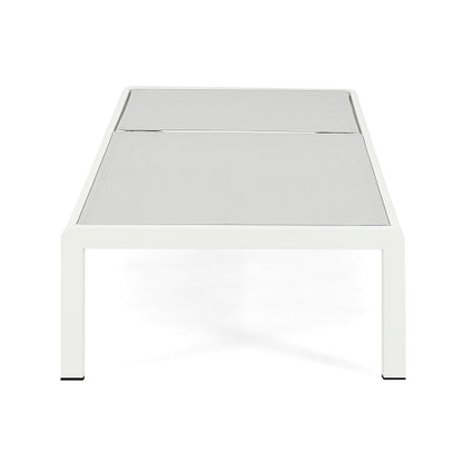 Outdoor Chaise Lounge Chair Set of 2, Aluminum Adjustable Outside Chair for Pool Patio Beach Yard