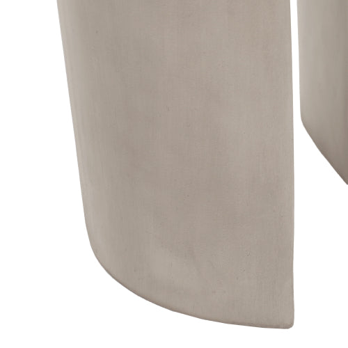 Outdoor MGO Round with U-Shape Side Table, Light Grey