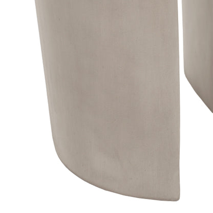 Outdoor MGO Round with U-Shape Side Table, Light Grey