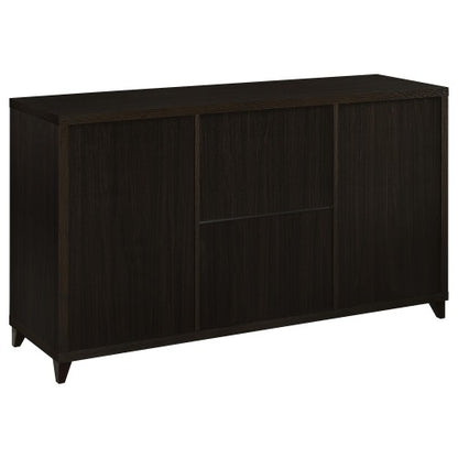 Cappuccino 60 Inch 3-Drawer Tempered Glass TV Console for TVs Up to 68 Inch