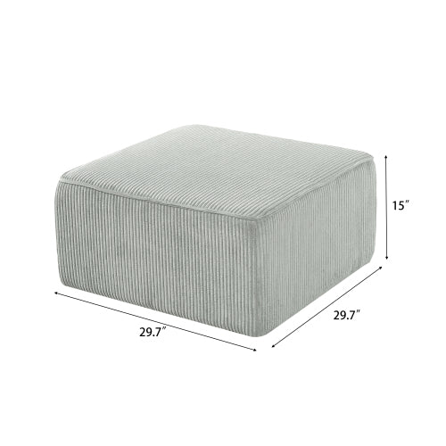 Upholstered Square Ottoman, Light Blue