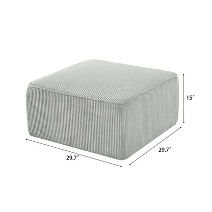 Upholstered Square Ottoman, Light Blue