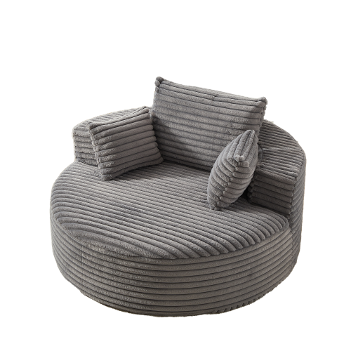 55 inch L Faux-Rabbit-Fur Corduroy Single Sleeper Chair, No Assembly