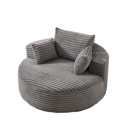 55 inch L Faux-Rabbit-Fur Corduroy Single Sleeper Chair, No Assembly