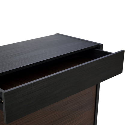 32.5 inch-58.8 inchW 40 inchH Multifuctional Storage Cabinet, Buffet Sideboard Cabinet with Drawer, Corner Cabinet for 44 inchH Window decor, Livingroom, Hallway, Entryway, Kitchen & Office  - Black & Walnut