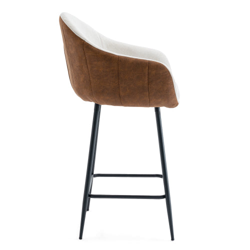 26.5inch  Modern - Style counter height bar stools, with comfortable upholstery,durable metal legs ensure stability, enhance the decor of your kitchen or dining area.--Brown