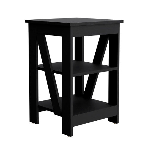 3-Tier End Table with Open Storage Shelves, Modern Side Table Nightstand for Living Room Bedroom Small Space