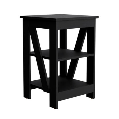 3-Tier End Table with Open Storage Shelves, Modern Side Table Nightstand for Living Room Bedroom Small Space