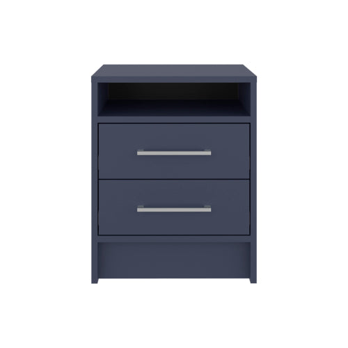 Alby Blue Nightstand, 2 Drawers & Shelf, 19.9inchH
