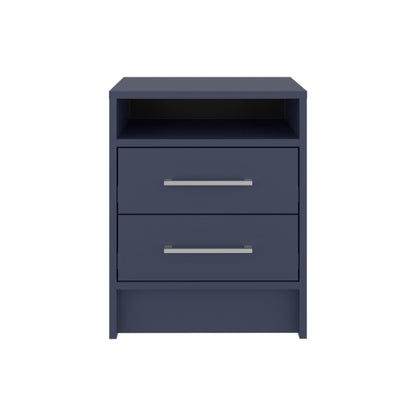 Alby Blue Nightstand, 2 Drawers & Shelf, 19.9inchH