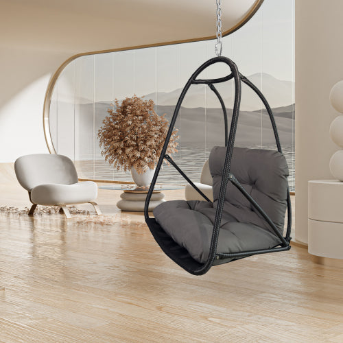 without Stand Swing Egg Chair Indoor Outdoor Wicker Rattan Patio Basket Hanging Chair with C Type bracket
