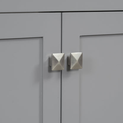 30" Bathroom Vanity with Ceramic Sink, Modern Gray Single Bathroom Cabinet with 2 Doors and a Shelf, Soft Close Doors