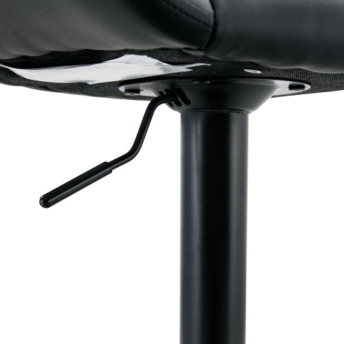 Modern Swivel Adjustable Bar Stools Set - 2 Pack, Black PU Material, with Footrest, Holds Up to 250 lbs, Suitable for Home Bars and Kitchen Islands .