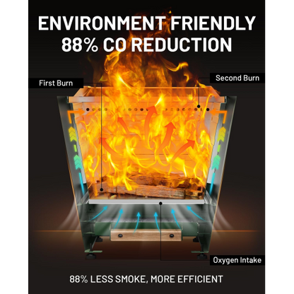 Cyberpit One 20 inch Smokeless Fire Pit, w/Pull-Out Ash Pan