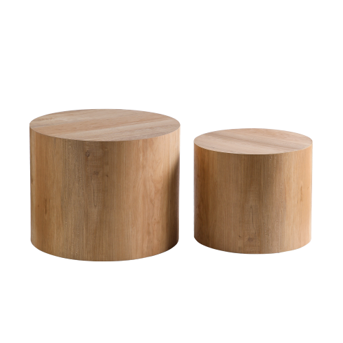 Set of 2 Wood Grain Nesting Coffee Tables