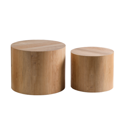 Set of 2 Wood Grain Nesting Coffee Tables
