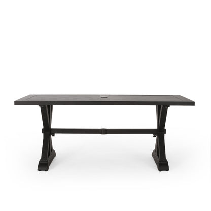 Outdoor Dining Table, Antique Matte Black