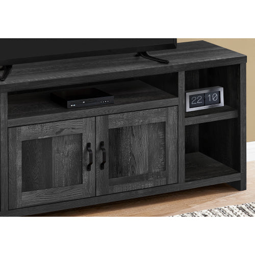 Black 60 inch TV Stand with 5 Shelves and Adjustable Storage