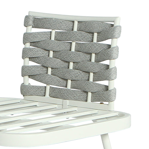 Mariano Steel Club Chair Set of 2, Off White+Grey